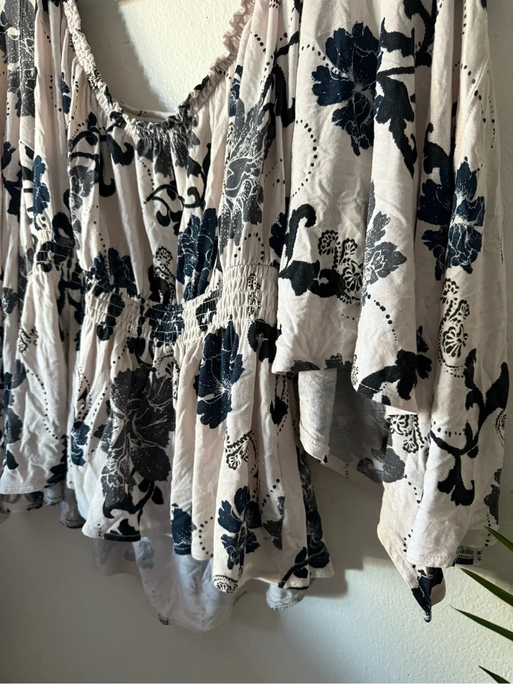 Free People Floral Peasant Blouse